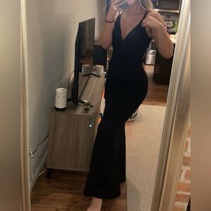 Long Black Lulu’s Dress with Open Back, Worn Once, Size Small